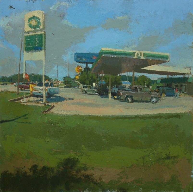 BP Station, oil on linen, 40 x 40 in, 2014
