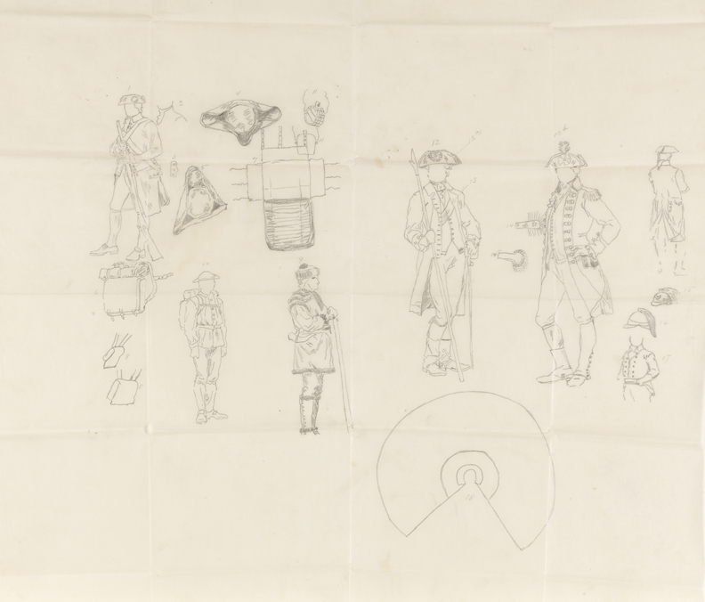 [Sketches of military costumes]