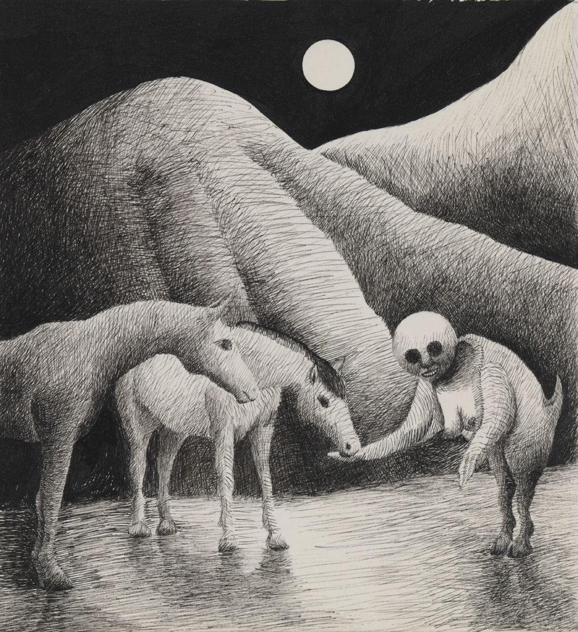 [Creature with two horses]
