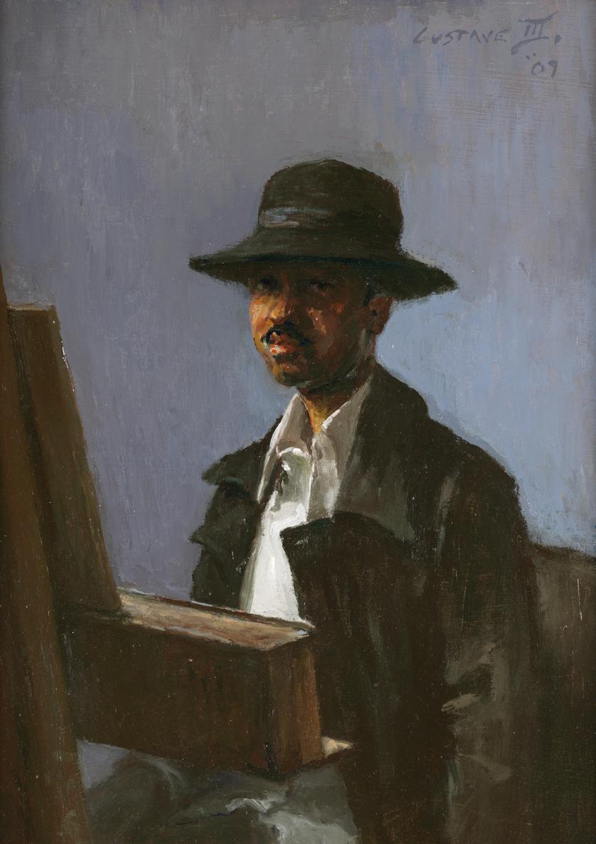 Self Portrait at Easel (Seated)