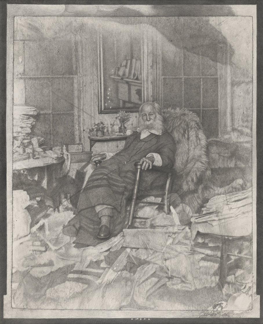The Poet in His Bedroom or Walt Whitman in repose amongst a chaos of papers in Camden in 1891