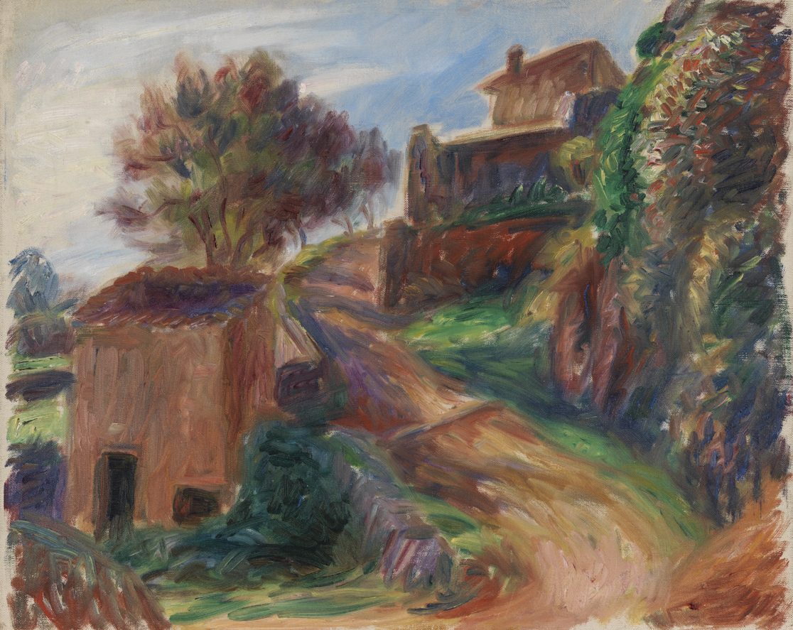 [Landscape with Two Buildings]