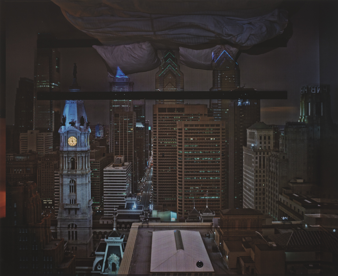 Camera Obscura: Night View of Philadelphia from Loews Hotel Room 3013 with Upside Down Bed