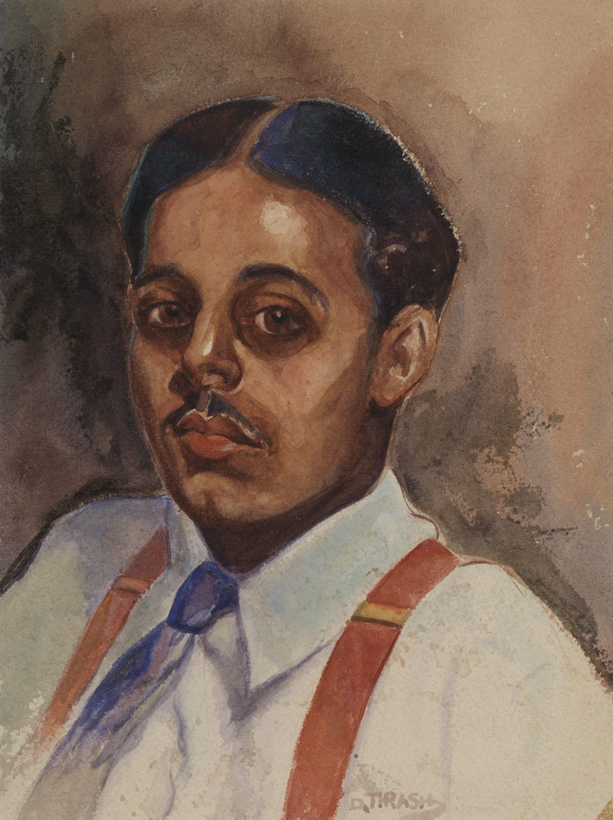 Untitled [Portrait of male with red suspenders]