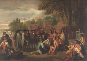 Penn's Treaty with the Indians, Benjamin West, 1771-72,  Pennsylvania Academy of the Fine Arts, Gift of Mrs. Sarah Harrison (The Joseph Harrison, Jr. Collection)