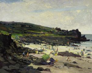 Image: Marianna Sloan (1875 – 1954), A Rocky Beach, ca. 1914, Oil on canvas, framed: 37 1/4 x 44 1/4 x 2 in. (94.615 x 112.395 x 5.08 cm.) 