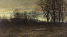 William Trost Richards, February, 1887, Oil on canvas mounted on wood, 40 1/4 x 72 in., Gift of Mrs. Edward H. Coates (The Edward H. Coates Memorial Collection), 1923.9.5