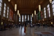 Eiko Otake performing A Body in a Station, 3 October, 2014, at Amtrak 30th Street Station
