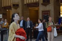 Eiko Otake performing A Body in a Station, 3 October, 2014, at Amtrak 30th Street Station