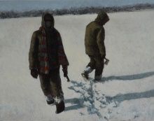 Ted Walsh, Snow Buddy, 2014, oil on panel, 12 x 15 in.