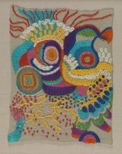 Edna Andrade, Untitled [Small Stitching Sample], n.d.,  Stitchery, 7 x 5 1/4 in., Art by Women Collection, Gift of Linda Lee Alter, 2011.1.246 © Estate of Edna Andrade, courtesy of Locks Gallery, Philadelphia