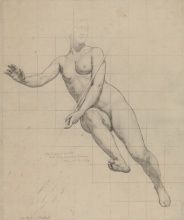 Kenyon Cox, [Commerce: figure study], 1903, Graphite on cream paper, 20 x 16 in., Academy Purchase with funds from the H. J. Heinz, II Charitable and Family Trust, 1982.8.2