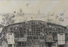 Joel Stanulonis, That Little Plane, 2014, graphite and acrylic on canvas, 42 x 60 in., Museum Purchase, 2014.15