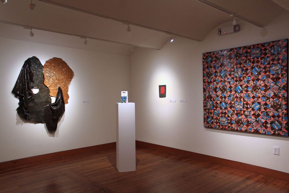 Installation shot of Material World Exhibition in the Richard C. von Hess Works on Paper Gallery