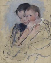 Mary Cassatt, "Baby on Mother's Arm" (ca. 1891). Oil on canvas, 25 x 19 &frac34; inches. Bequest of Peter Borie (2003.15).