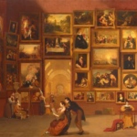 Samuel F. B. Morse, Gallery of the Louvre, 1831-33, Oil on canvas, 73 ¾ x 108 in., Terra Foundation for American Art, Chicago, Daniel J. Terra Collection, 1992.51