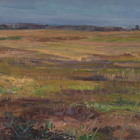 Louis B. Sloan, "Untitled [Field landscape with narrow sky]"