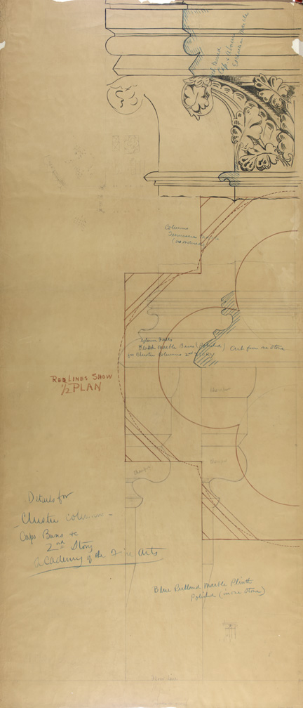 [Details for cluster columns - caps-bases 2nd Story, Academy of the Fine Arts]