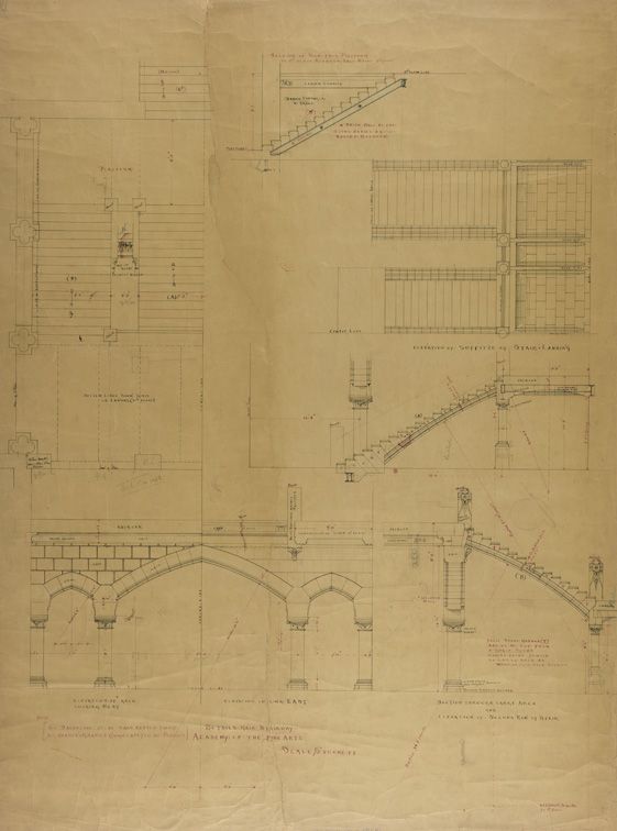 [Details, Main Stairway, Academy of the Fine Arts]