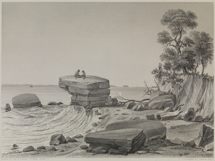 View of Inscription Rock on South Side of Cunningham's Island, Lake Erie