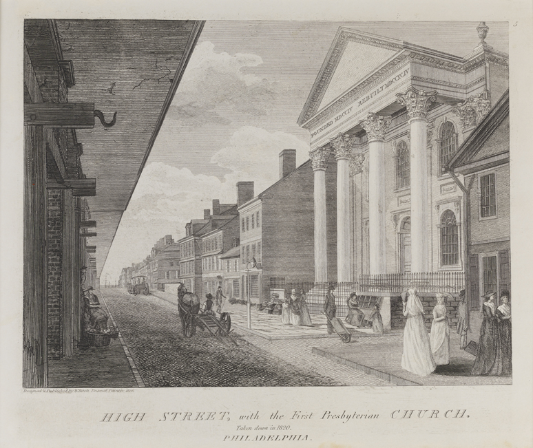High Street, with the First Presbyterian Church
