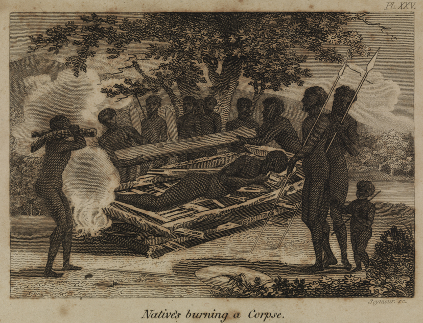 Natives Burning a Corpse