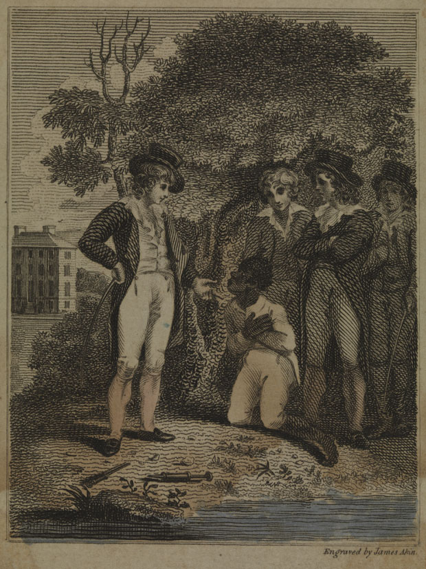 [White children accosting negro boy]