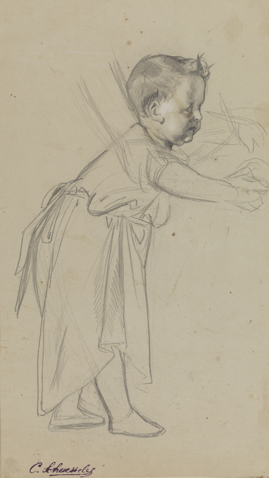 [Figure study: child learning to walk]