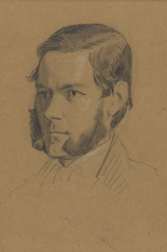 [Figure study: head of man, three-quarter view]