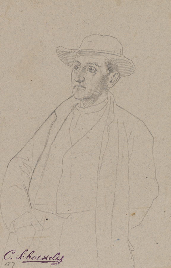 [Figure study: male standing, three-quarter view]