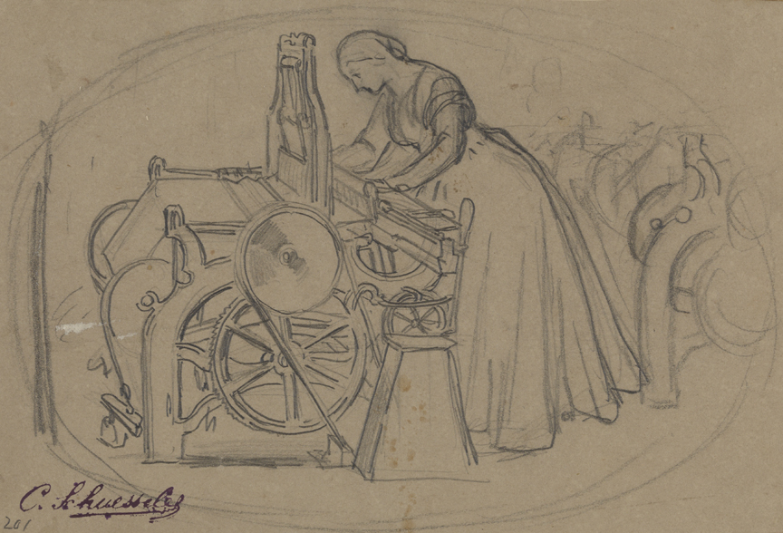 [Woman at power loom]