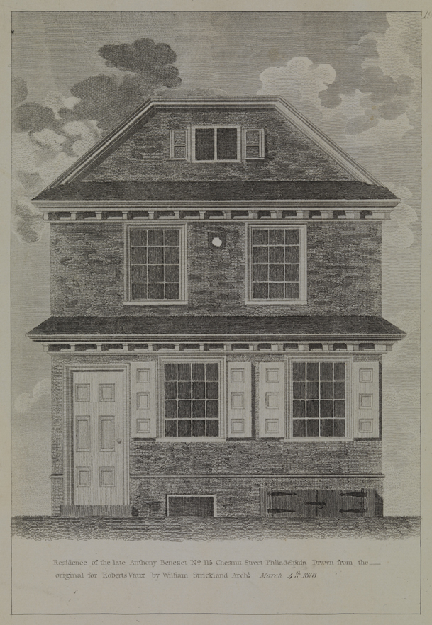 Residence of the Late Anthony Benezet No. 115 Chestnut Street Philadelphia