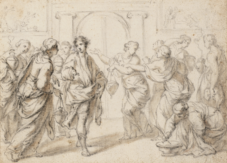 [Group of figures with incense vessels]