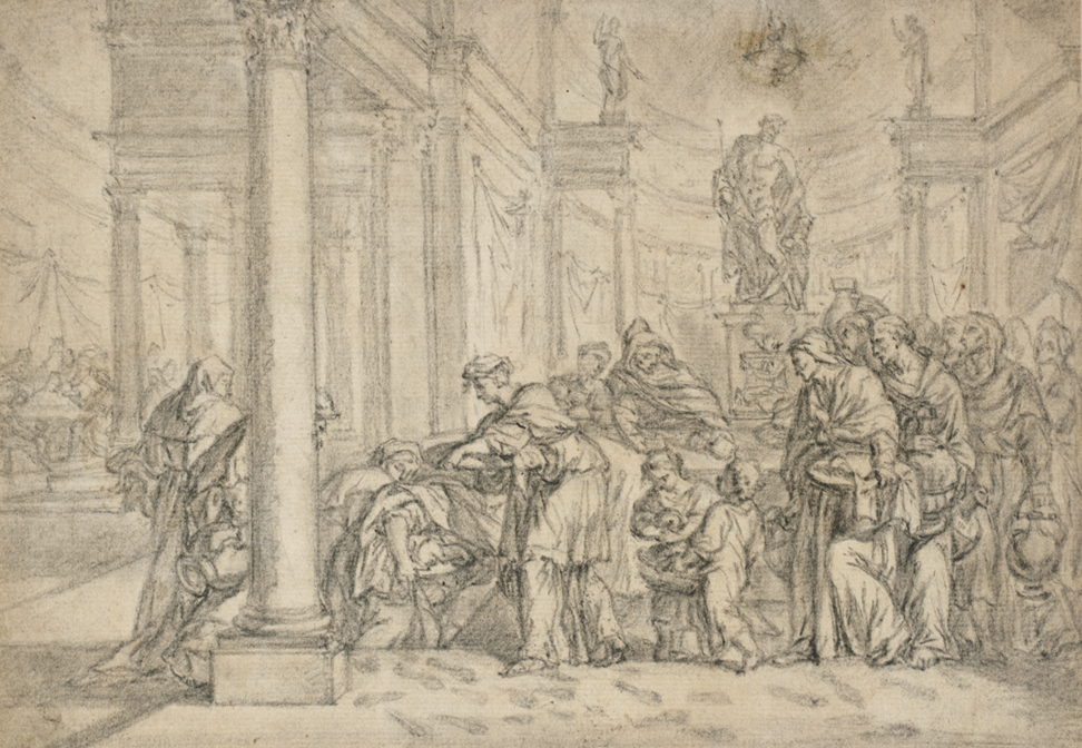 [Group of figures in a temple]