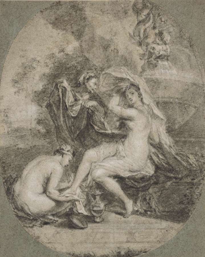[Woman with two servants]