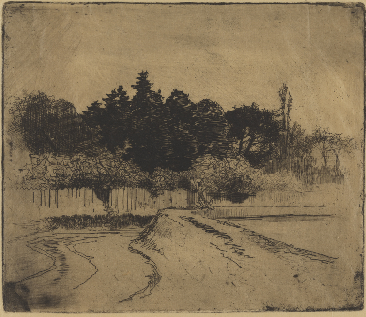 [Man Walking Beside a Fence]