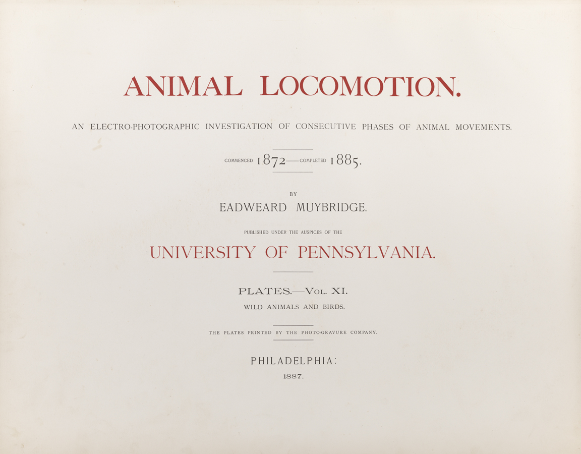 Animal Locomotion, Volume XI, Wild Animals and Birds. Title Page
