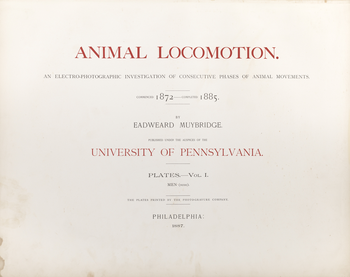 Animal Locomotion, Volume I Men (Nude). (Title page)