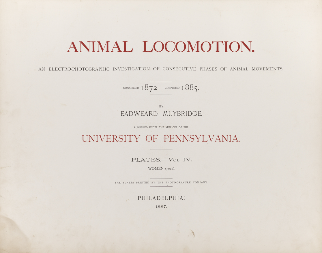 Animal Locomotion, Volume IV, Women (Nude). Title Page