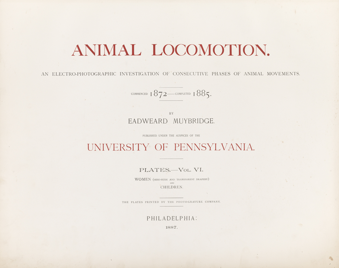 Animal Locomotion, Volume VI, Women (Semi-Nude and Transparent Drapery) and Children, Title Page