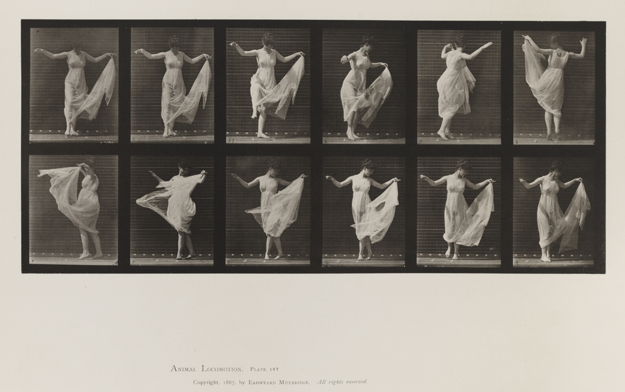 Animal Locomotion, Volume VI, Women (Semi-Nude and Transparent Drapery) and Children. Plate 187