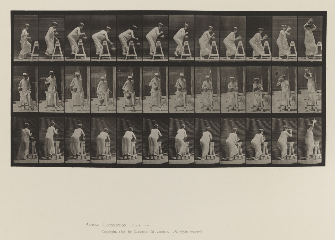 Animal Locomotion, Volume VI, Women (Semi-Nude and Transparent Drapery) and Children. Plate 216