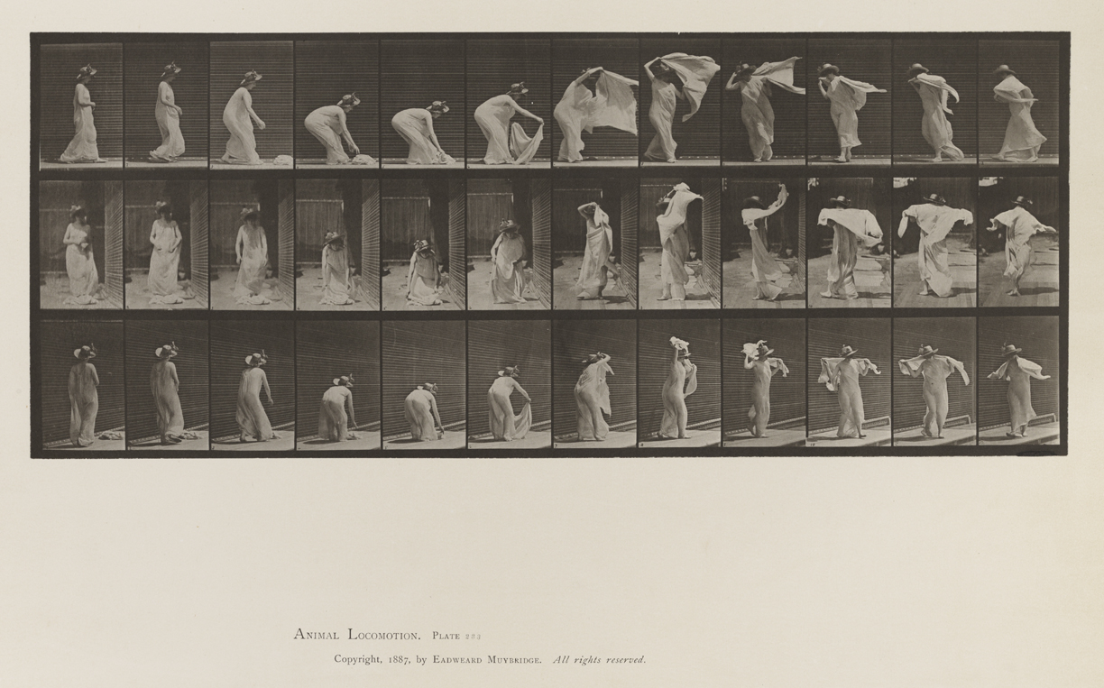 Animal Locomotion, Volume VI, Women (Semi-Nude and Transparent Drapery) and Children. Plate 233