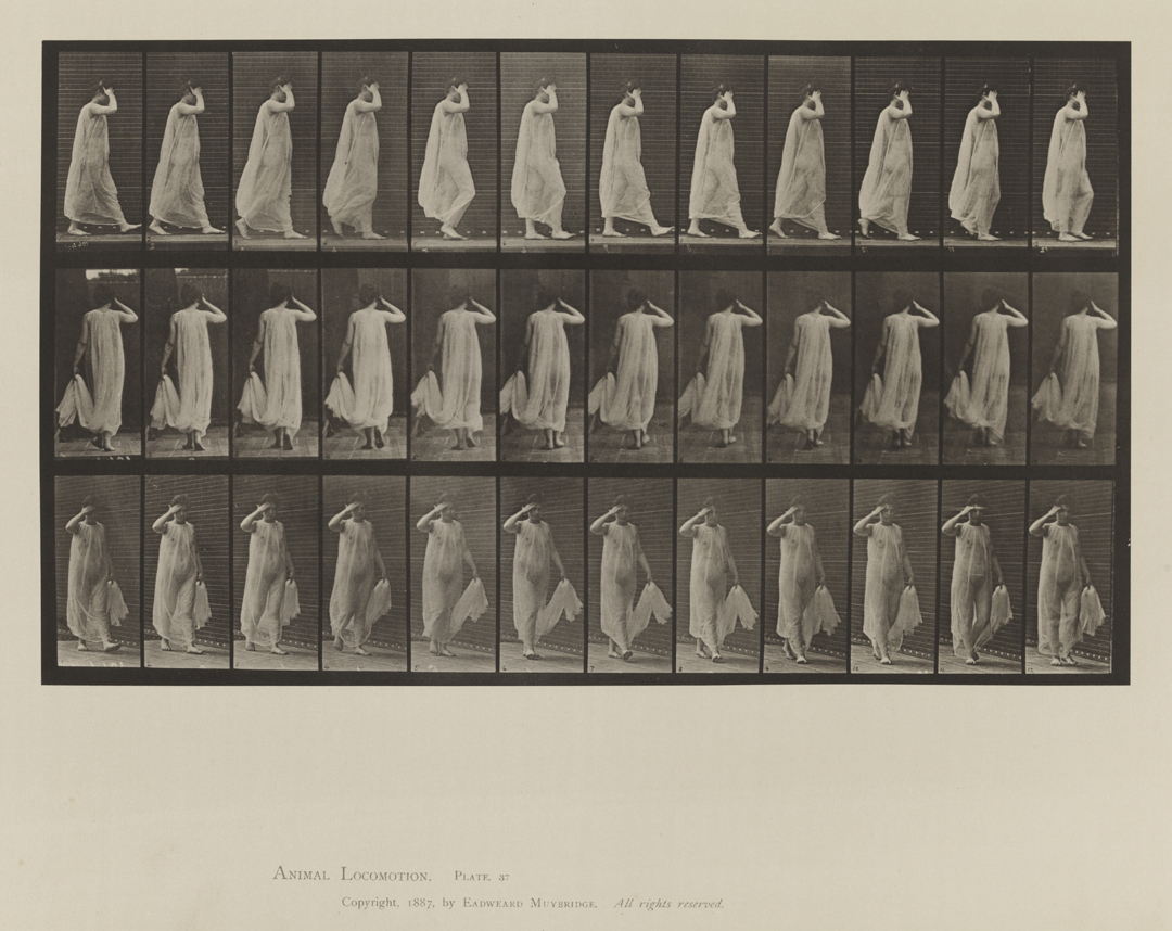 Animal Locomotion, Volume VI, Women (Semi-Nude and Transparent Drapery) and Children. Plate 37