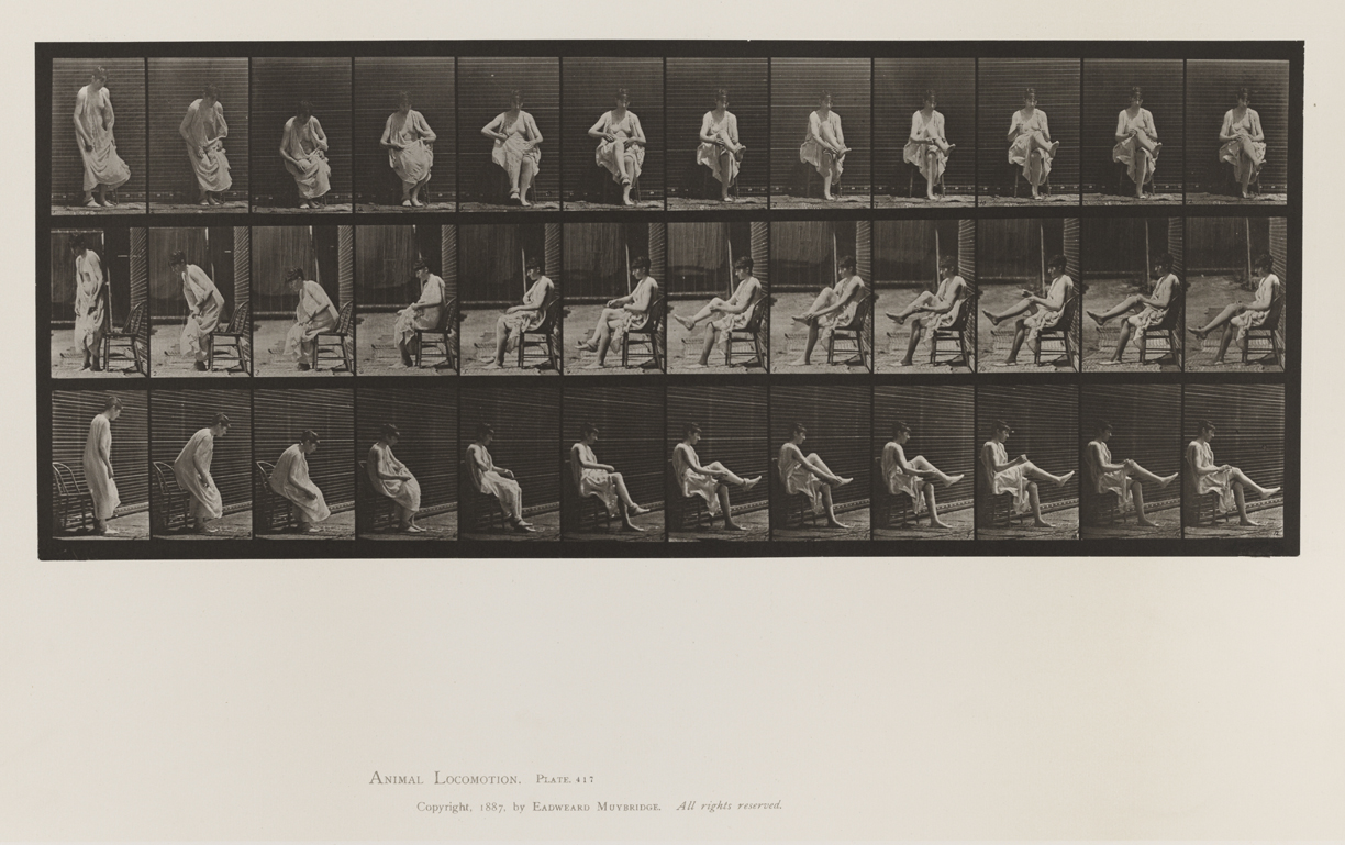 Animal Locomotion, Volume VI, Women (Semi-Nude and Transparent Drapery) and Children. Plate 417