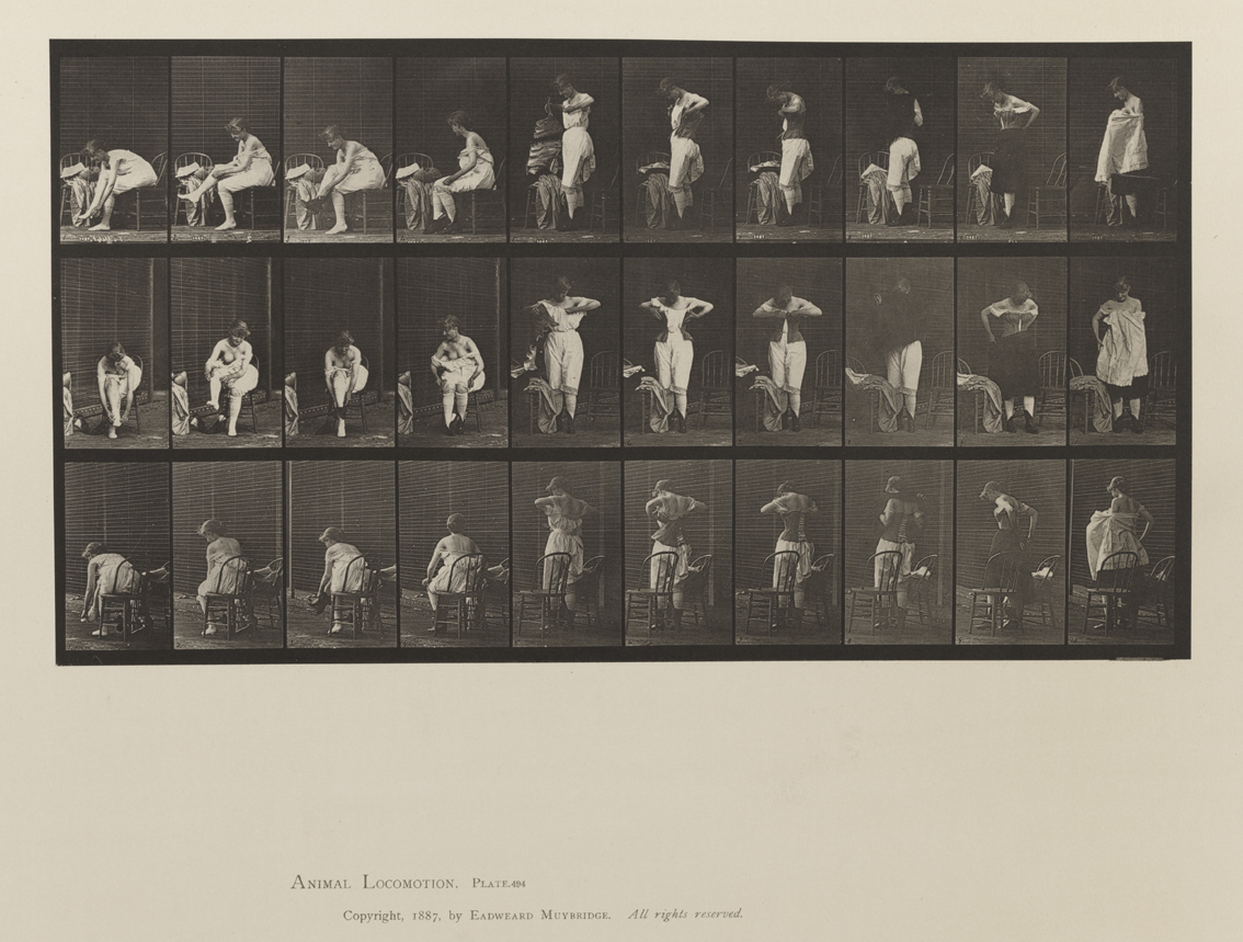 Animal Locomotion, Volume VI, Women (Semi-Nude and Transparent Drapery) and Children. Plate 494