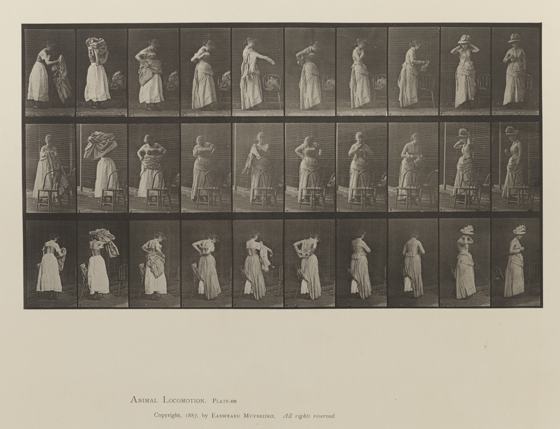 Animal Locomotion, Volume VI, Women (Semi-Nude and Transparent Drapery) and Children. Plate 495
