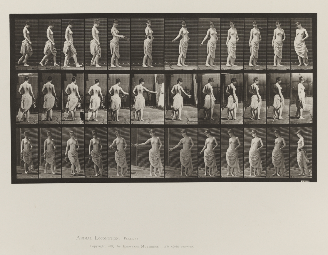 Animal Locomotion, Volume VI, Women (Semi-Nude and Transparent Drapery) and Children. Plate 53