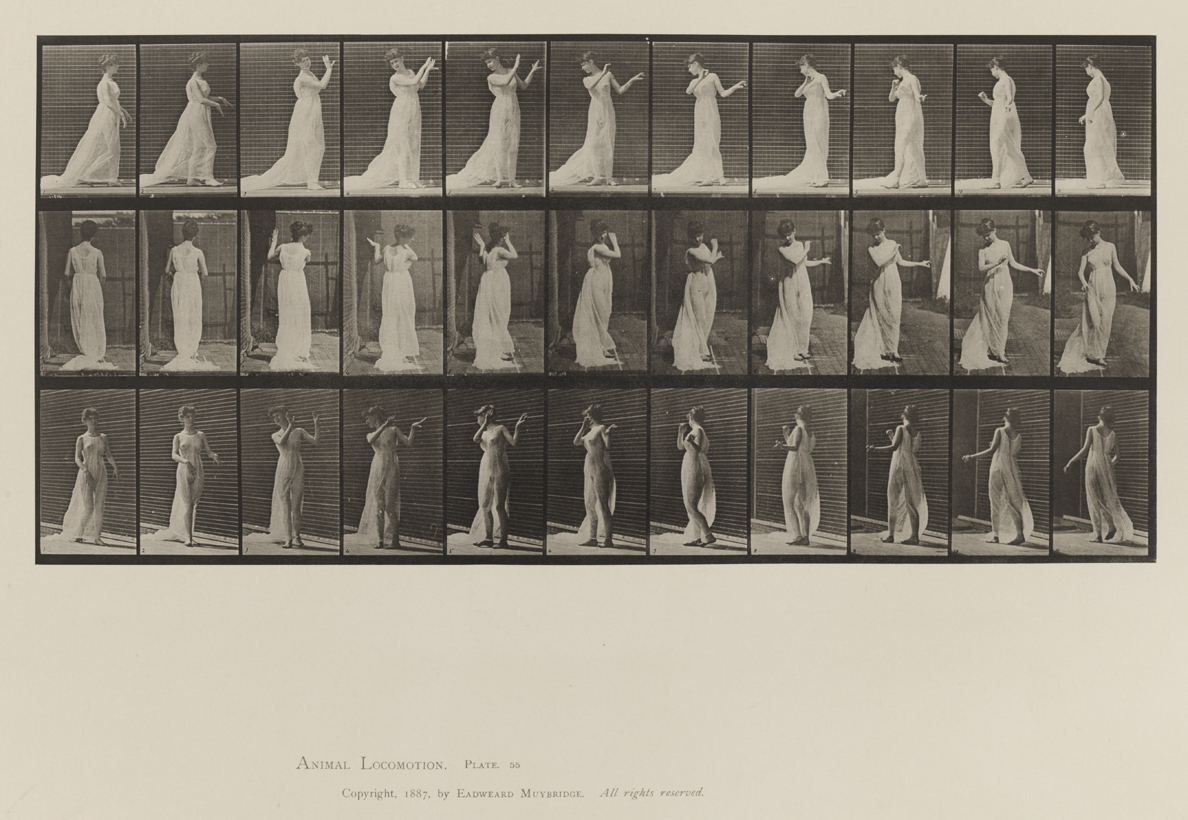 Animal Locomotion, Volume VI, Women (Semi-Nude and Transparent Drapery) and Children. Plate 55