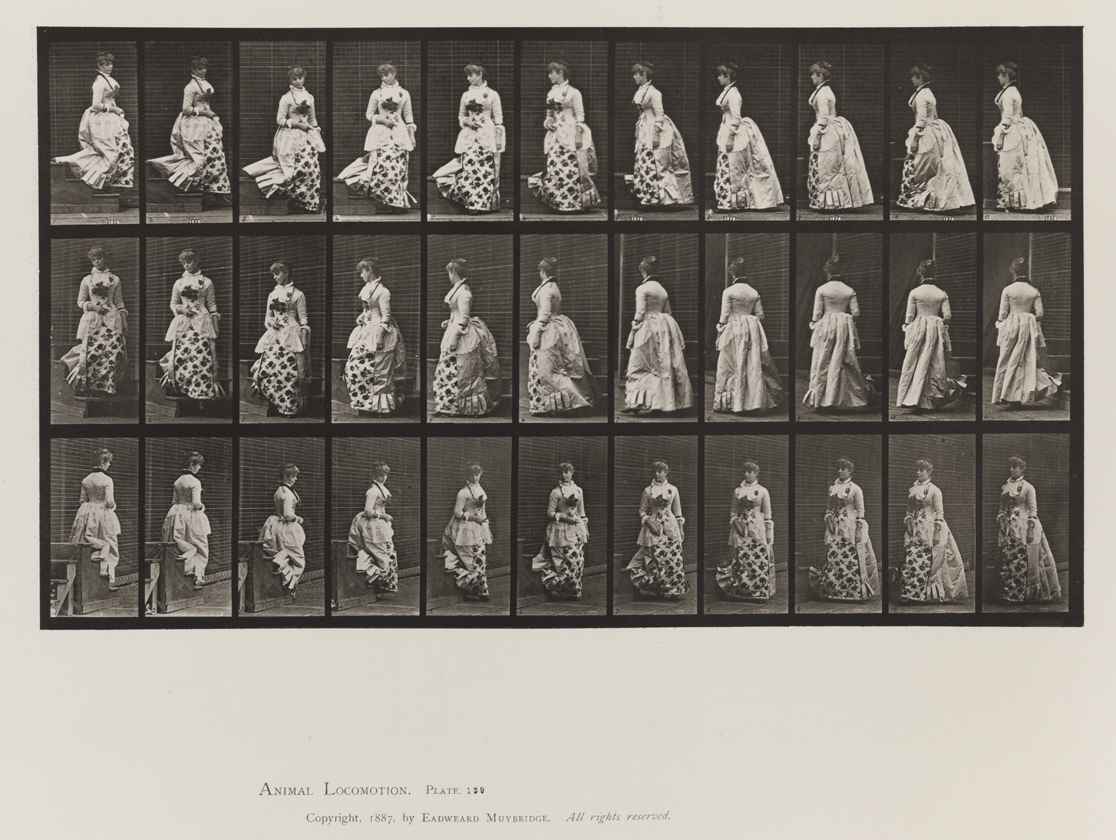Animal Locomotion, Volume VII, Men and Woman (Draped), Miscellaneous Subjects. Plate 139